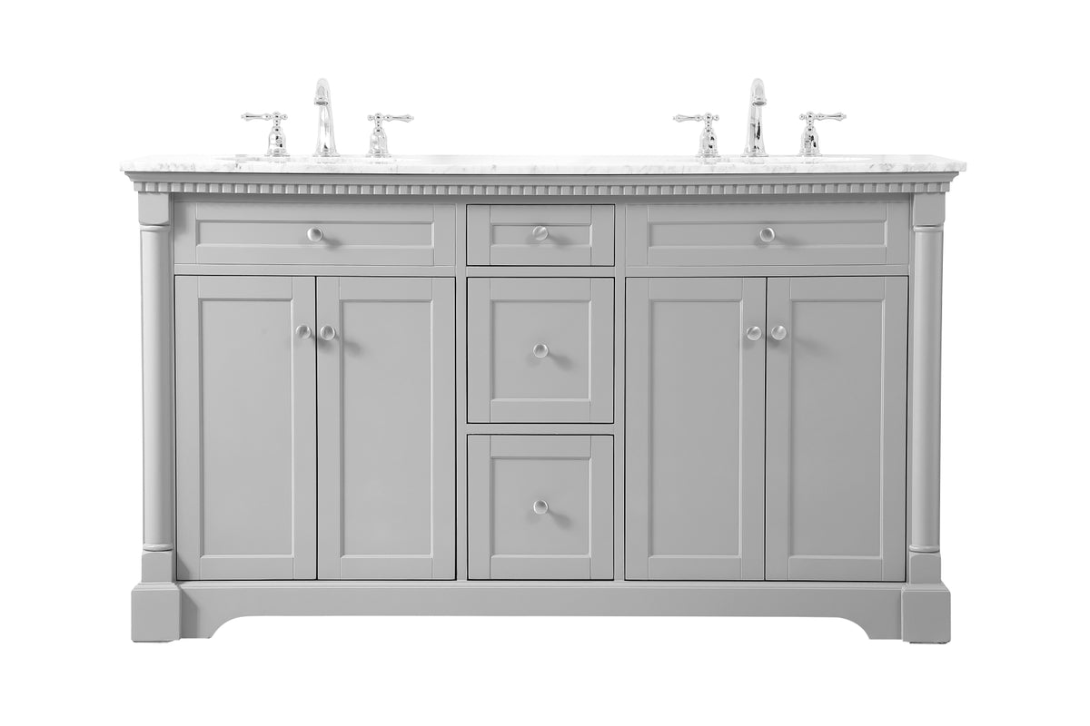 60 inch double bathroom vanity in Grey
