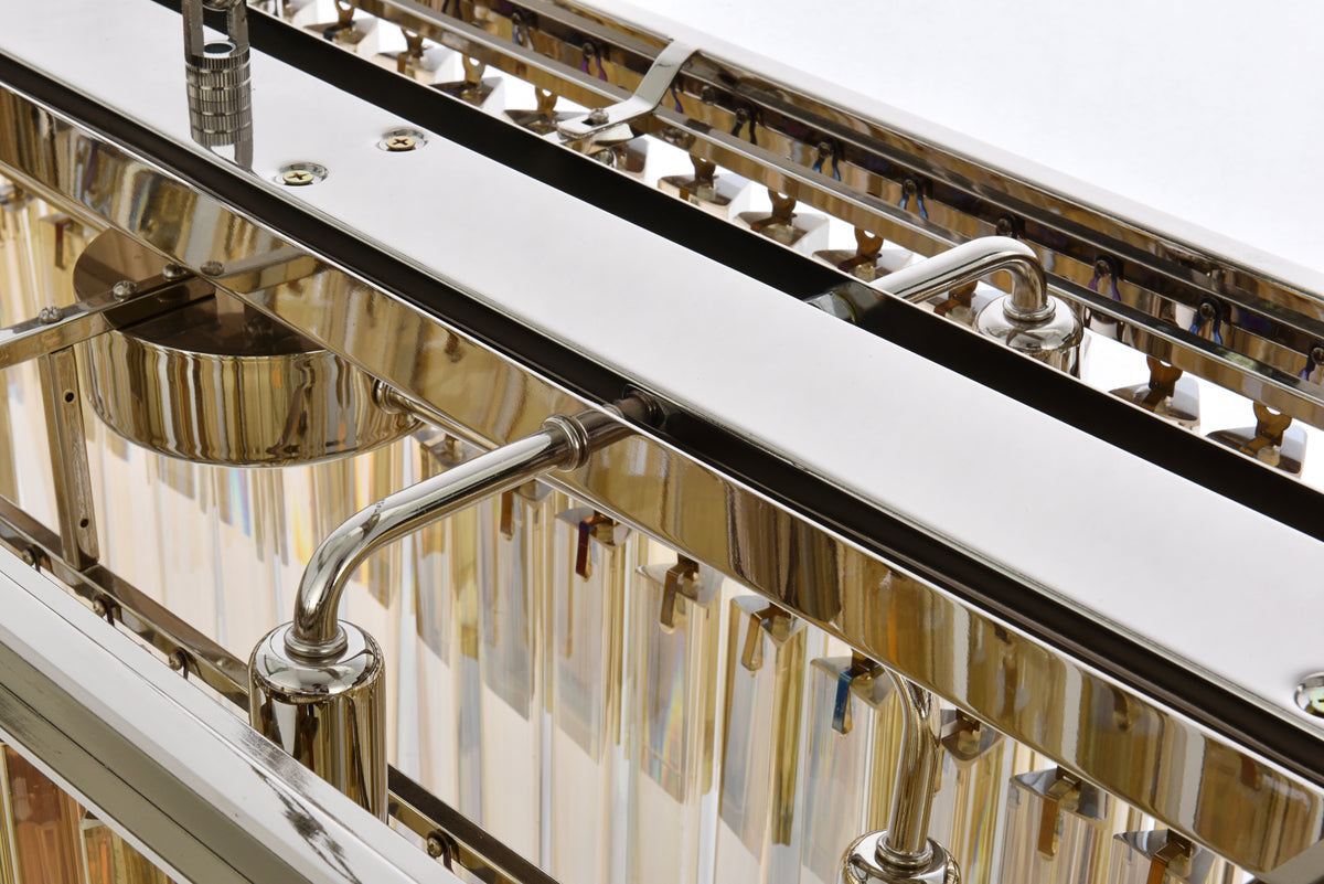 Sydney 12 light polished nickel Chandelier Golden Teak (Smoky) Royal Cut Crystal