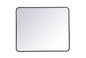 Soft corner metal rectangular mirror 30x36 inch in Black