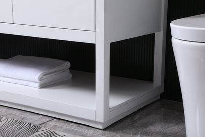 54 Inch SIngle Bathroom Vanity In White