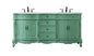 72 inch double Bathroom vanity in vintage mint with ivory white engineered marble