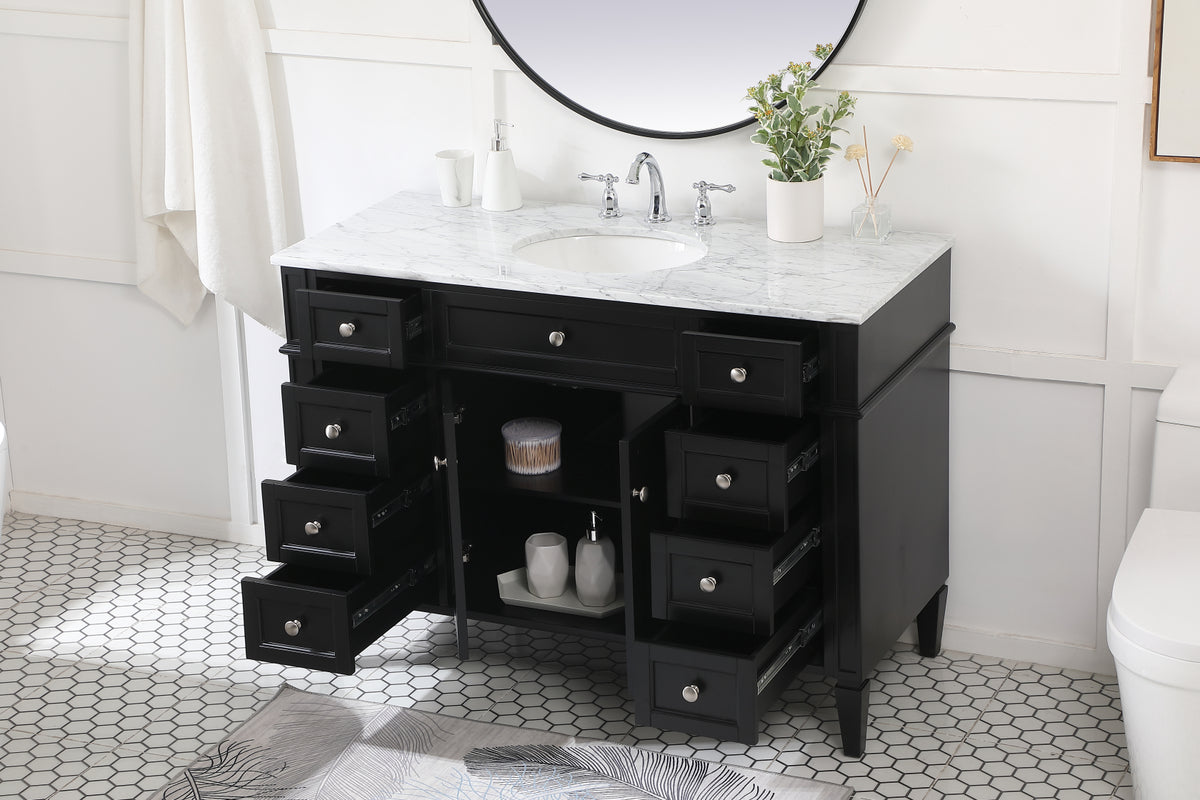 48 inch Single bathroom vanity in Black