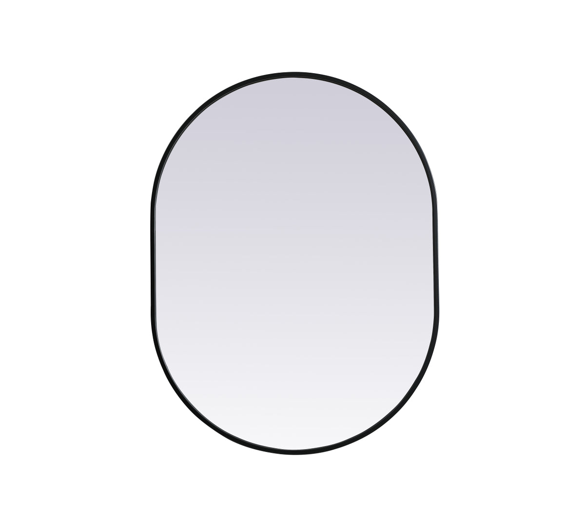 Metal Frame Oval Mirror 27x36 Inch in Black