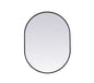 Metal Frame Oval Mirror 27x36 Inch in Black