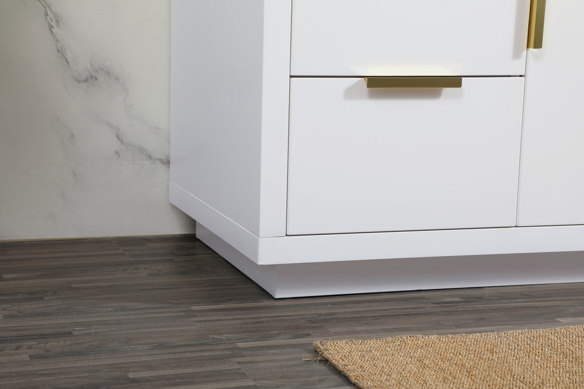 48 inch Single bathroom vanity in white with backsplash