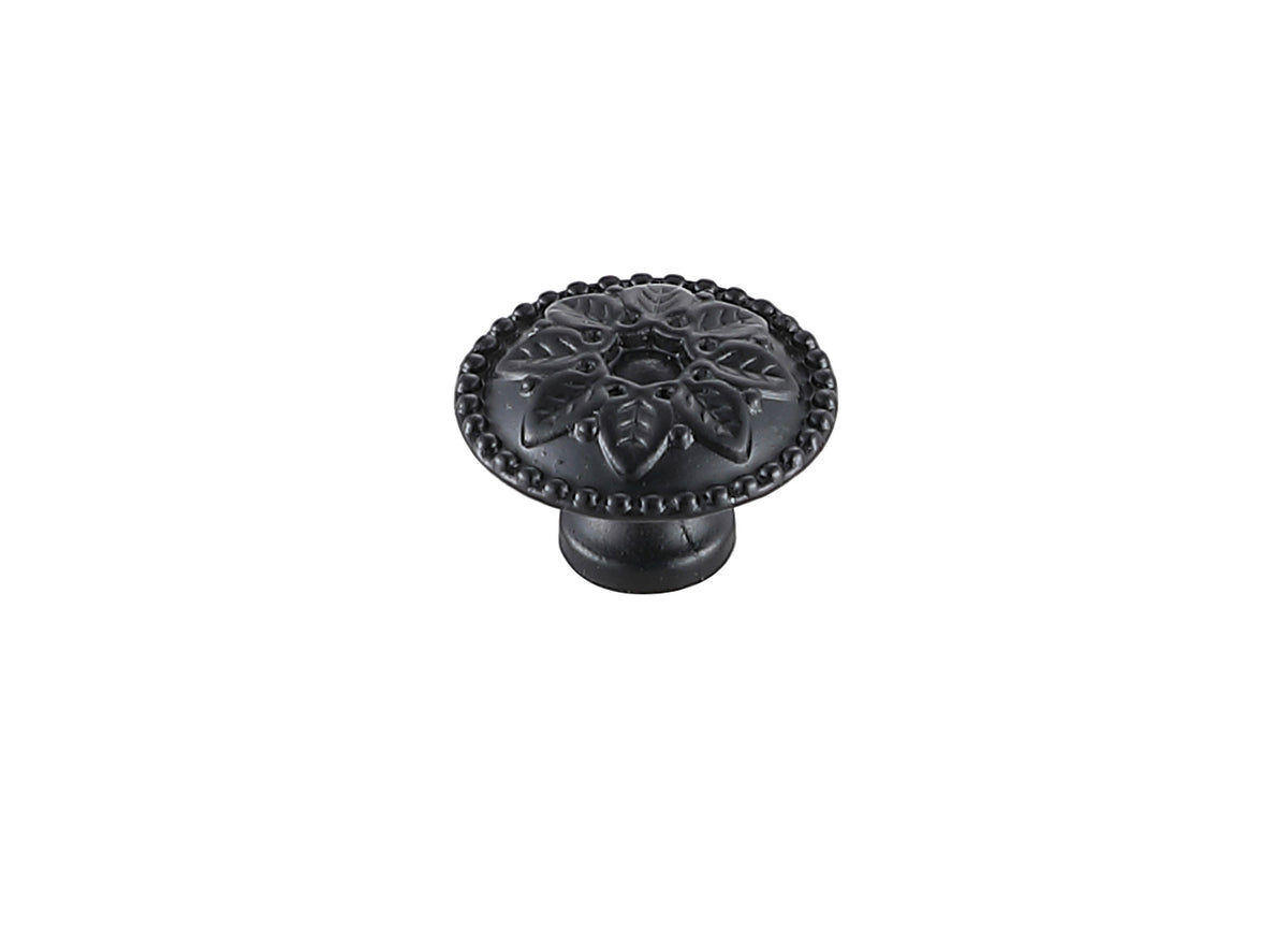 Corio 0.9" Diameter Matte Black Mushroom Knob Multipack (Set of 10)