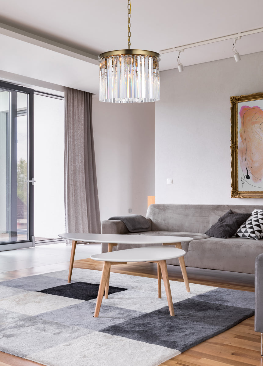 Sydney 20 inch round crystal chandelier in satin gold