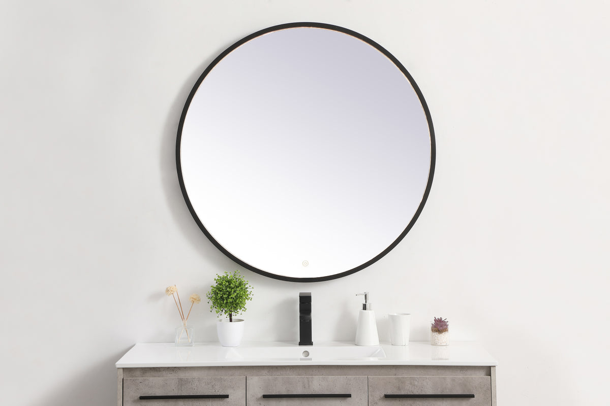 Pier 36 inch LED mirror with adjustable color temperature 3000K/4200K/6400K in black
