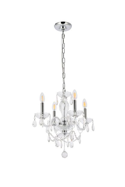 Princeton 4 light Chrome Pendant Clear Royal Cut Crystal