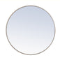 Metal frame Round Mirror 32 inch Silver finish