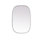 Metal Frame Oval Mirror 24x36 Inch in Silver