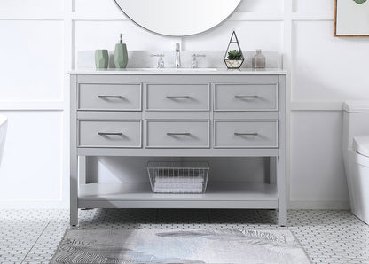 48 inch Single bathroom vanity in gray with backsplash