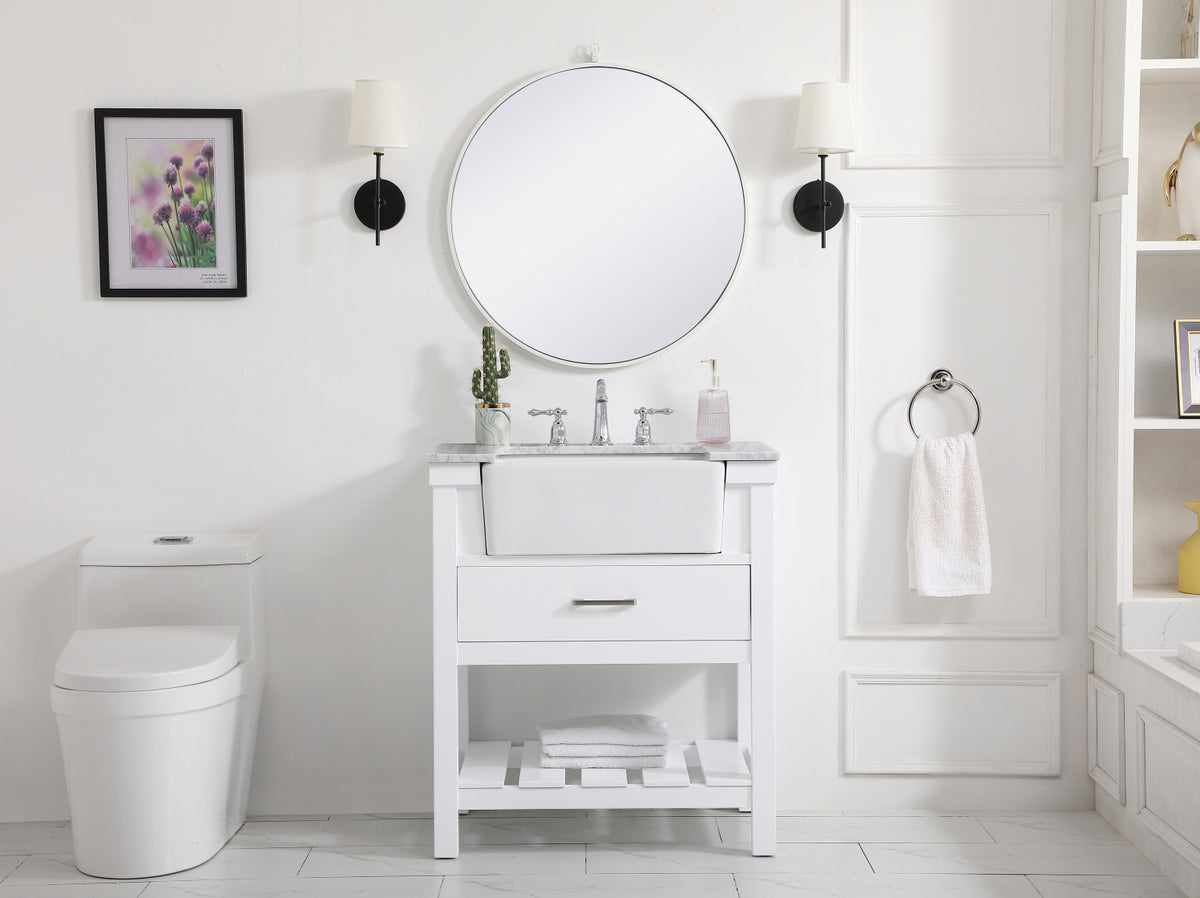 30 inch Single bathroom vanity in white