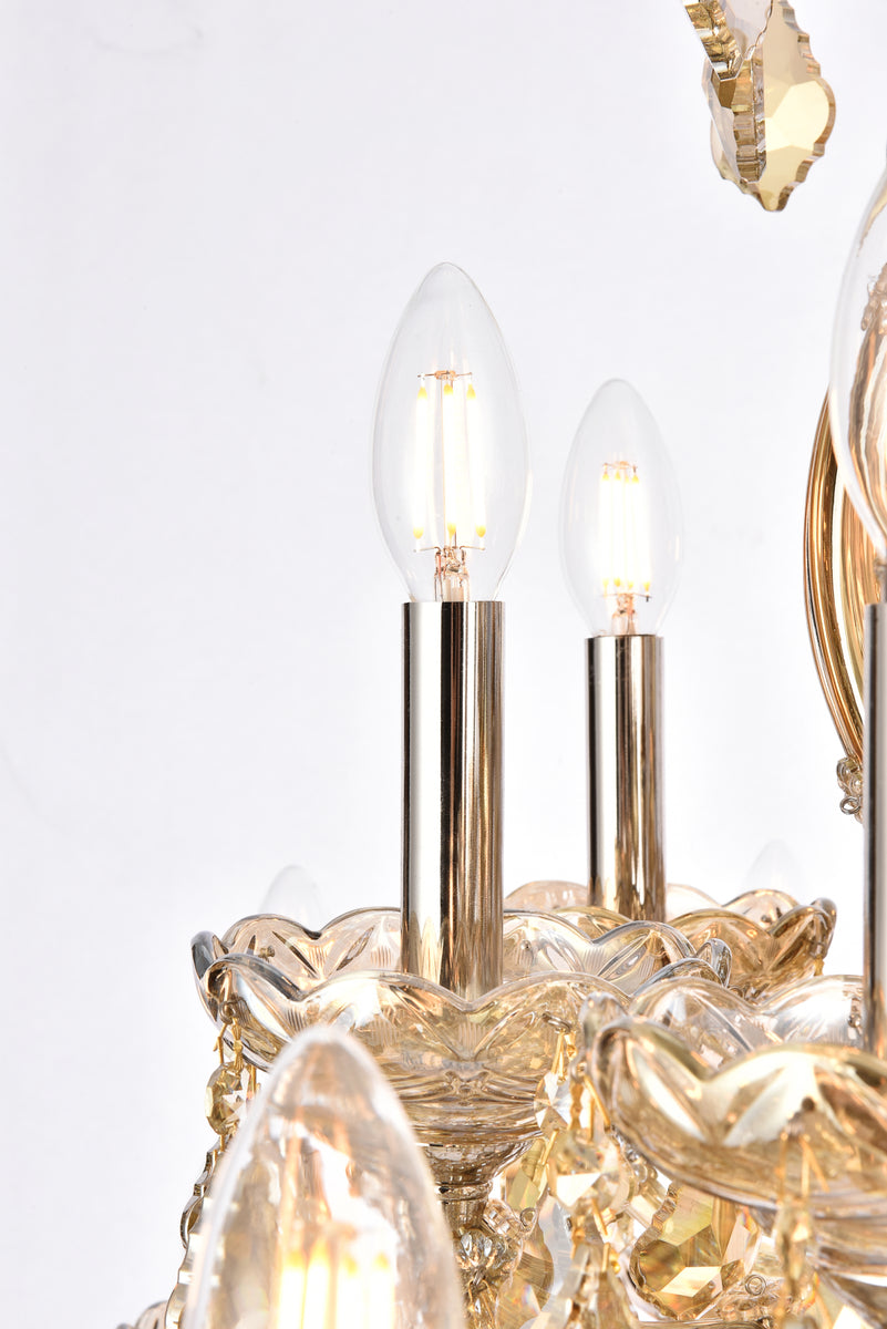 Maria Theresa 37 light Golden Teak Chandelier Golden Teak (Smoky) Royal Cut Crystal