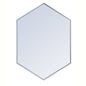 Metal frame hexagon mirror 24 inch in silver