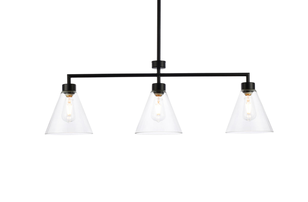 Mera 3 lights black pendant