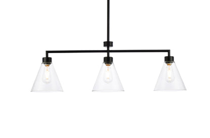 Mera 3 lights black pendant