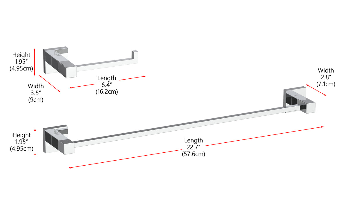 Isla 2-Piece Bathroom Hardware Set in Chrome