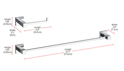 Isla 2-Piece Bathroom Hardware Set in Chrome