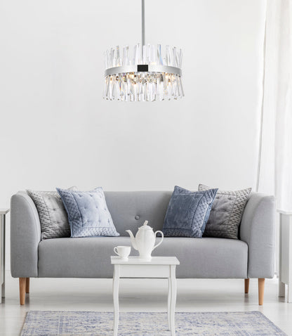 Serephina 20 inch crystal round pendant light in chrome