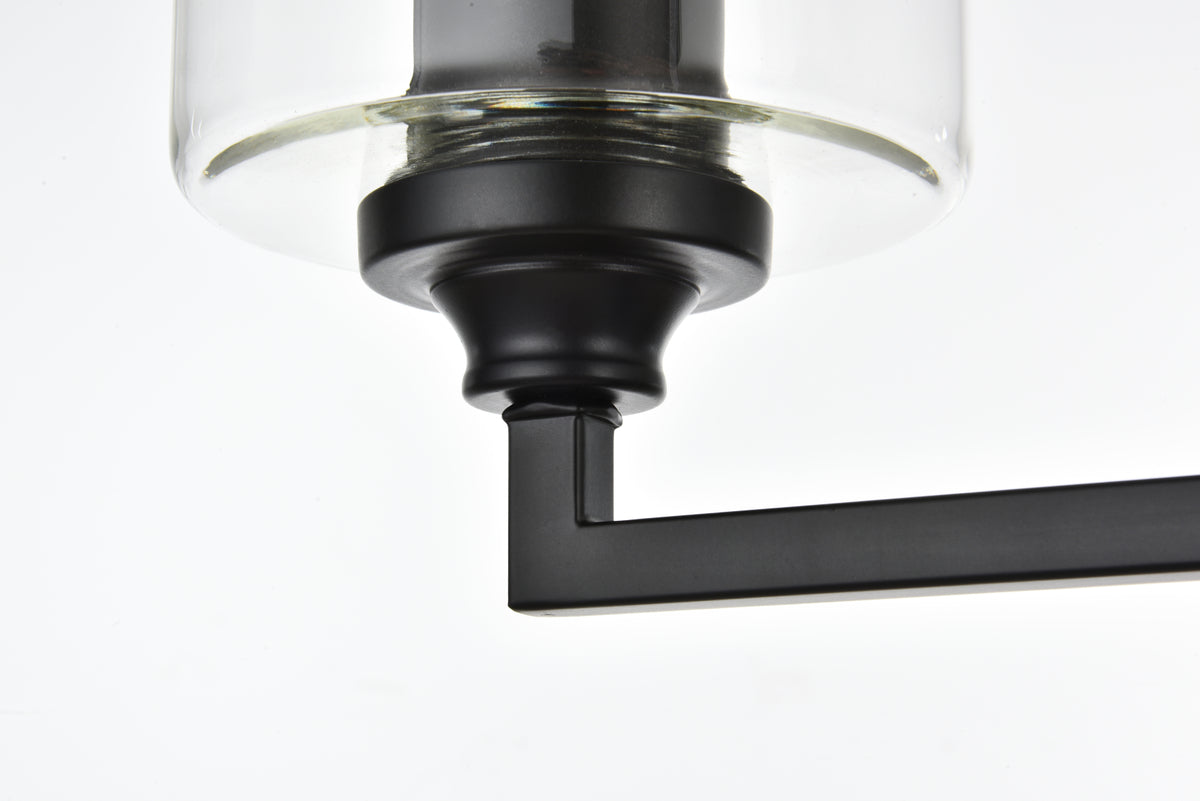 Mayson 4 light Black and Clear Bath Sconce