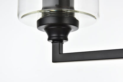 Mayson 4 light Black and Clear Bath Sconce