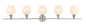 Gene 5 light Chrome and Frosted white glass Wall sconce