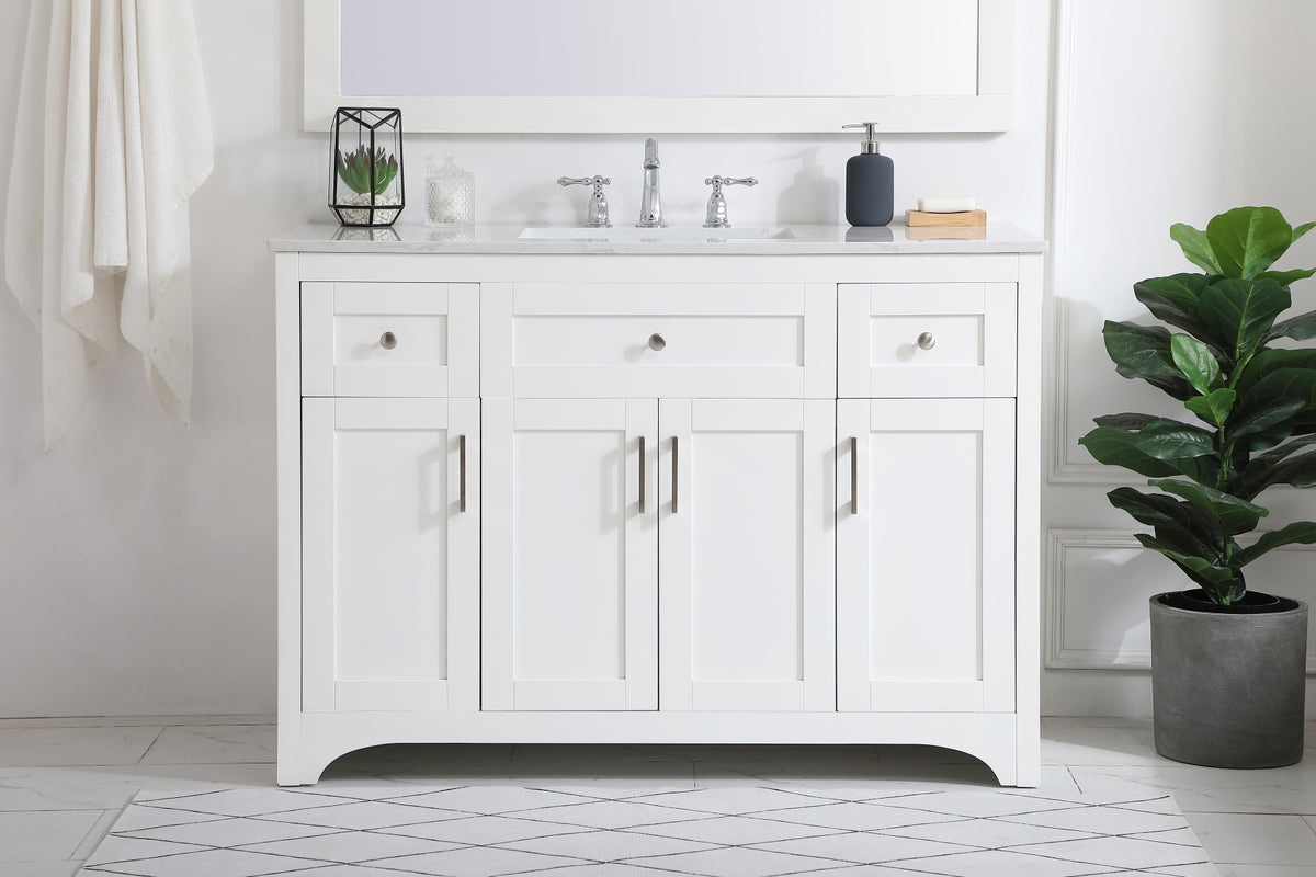 48 inch Single Bathroom Vanity in White