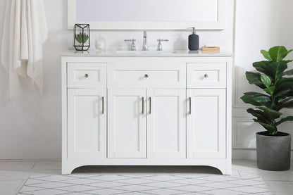 48 inch Single Bathroom Vanity in White