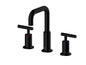 Tobias 8 inch Widespread Double Handle Bathroom Faucet in Matte Black
