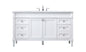60 inch Single bathroom vanity in white