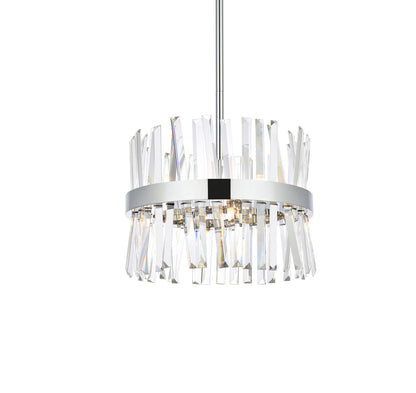 Serephina 16 inch crystal round pendant light in chrome