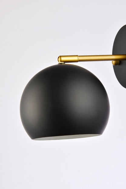Othello 1 light black and brass wall sconce