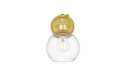 Kai 1 light Brass and Clear Bath Sconce
