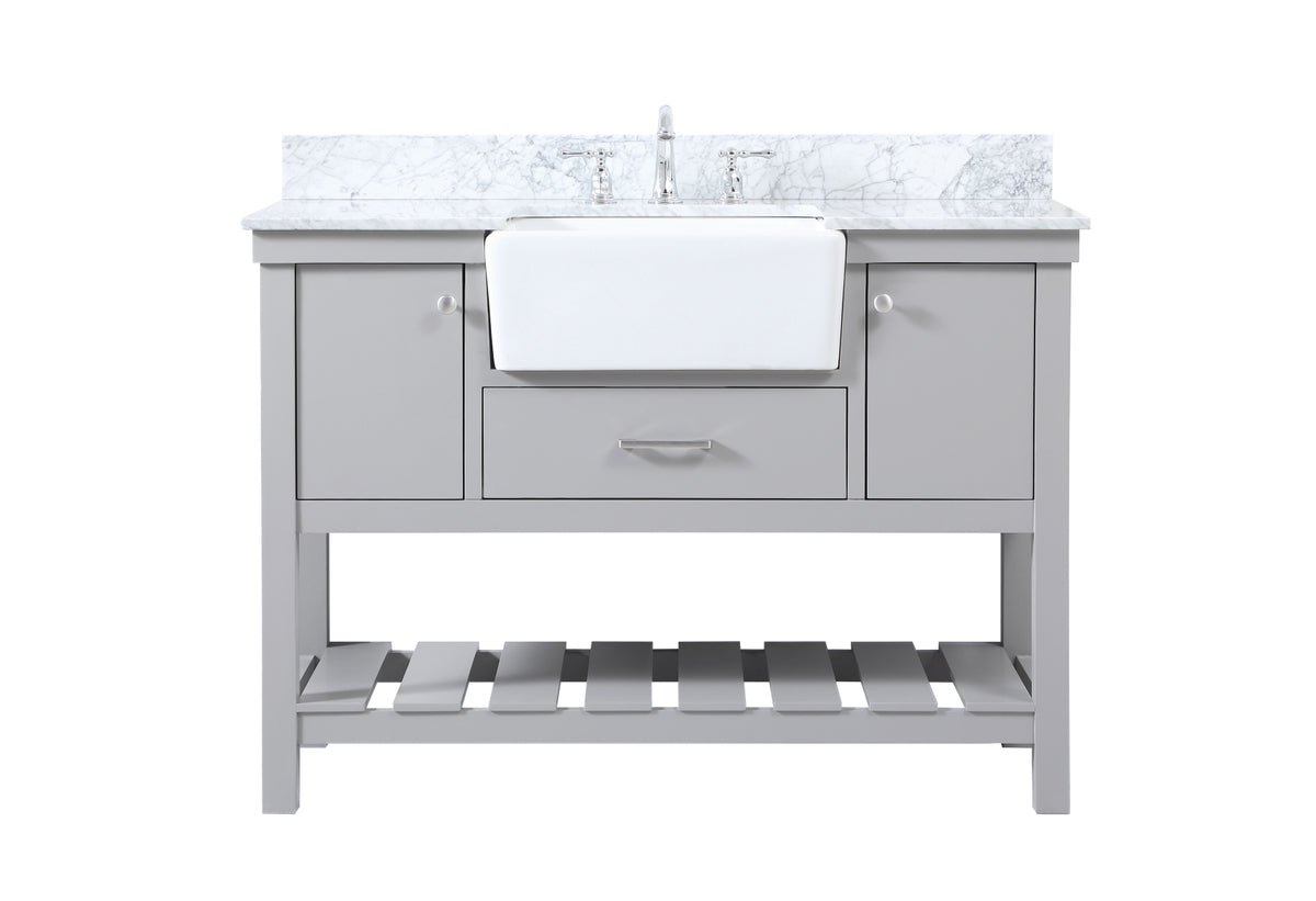 48 inch Single bathroom vanity in grey with backsplash