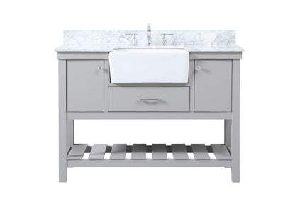 48 inch Single bathroom vanity in grey with backsplash