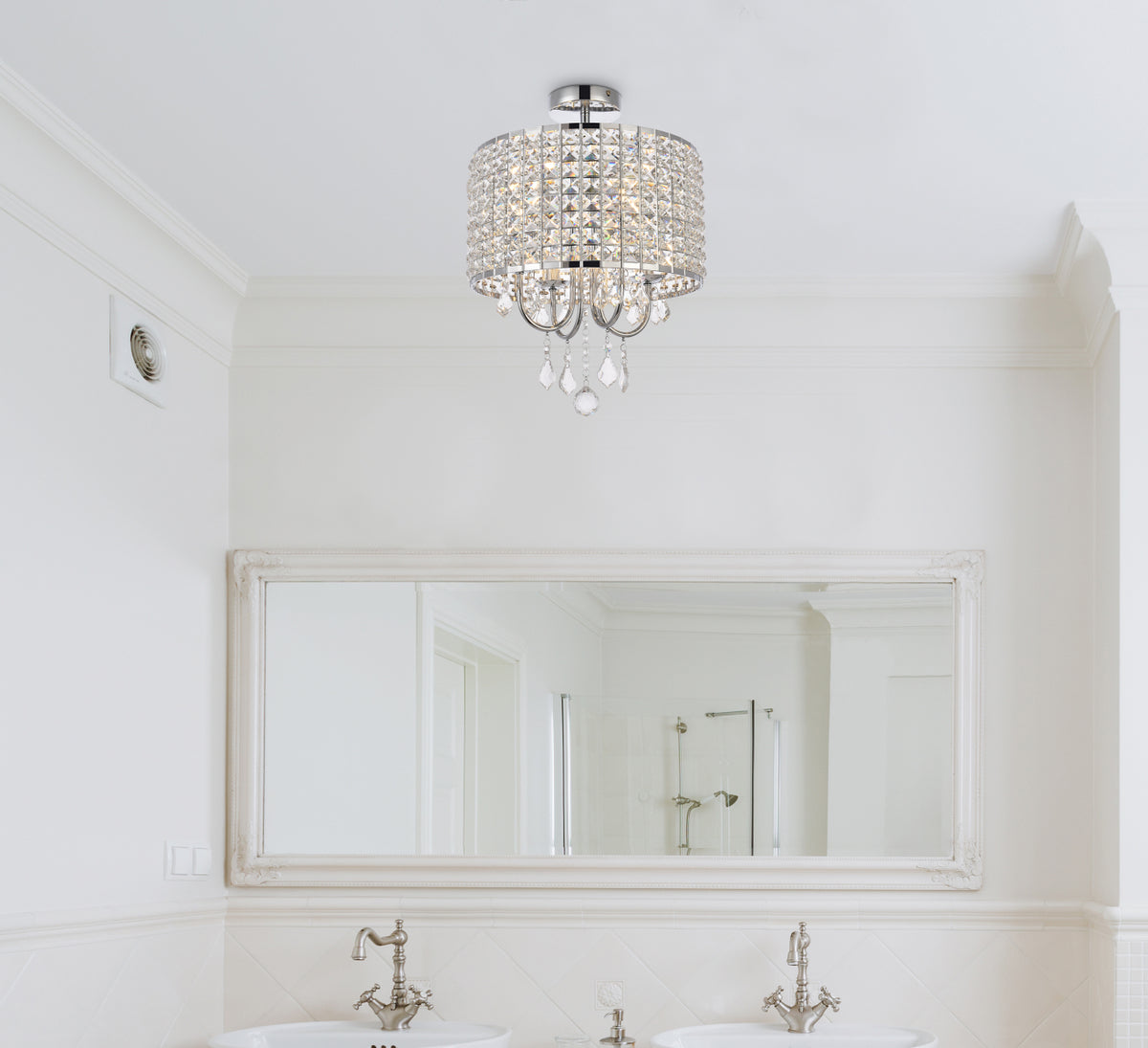 Elise 14 inch flush mount in chrome