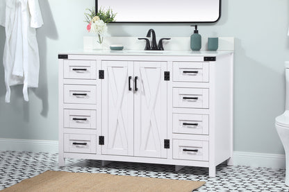 48 inch Single bathroom vanity in white with backsplash