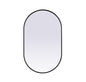Metal Frame Oval Mirror 24x40 Inch in Black