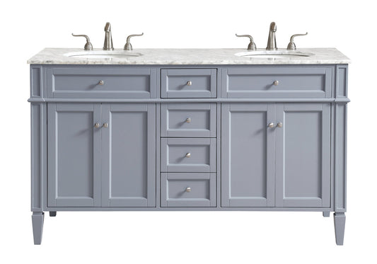 60 In. Double Bathroom Vanity Set In Grey