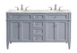 60 In. Double Bathroom Vanity Set In Grey