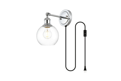 Wesson 1 light Chrome and Clear plug in wall sconce