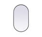 Metal Frame Oval Mirror 20x36 Inch in Black