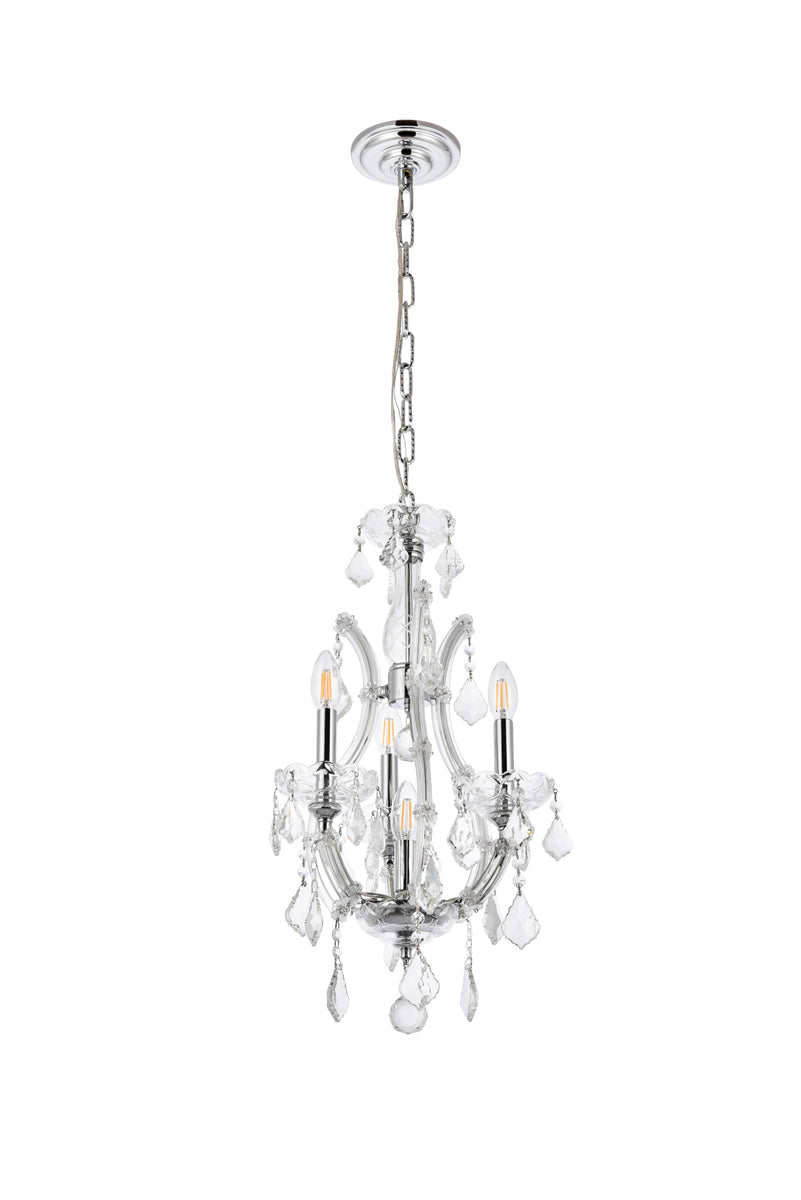 Maria Theresa 4 light Chrome Pendant Clear Royal Cut Crystal