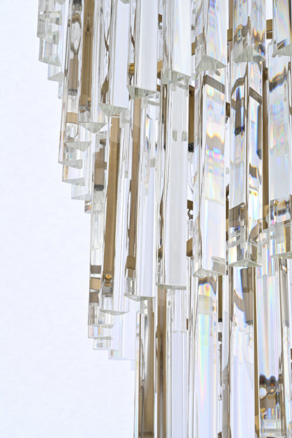 Sydney 48 inch spiral crystal chandelier in satin gold