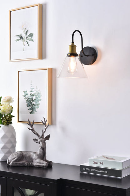 Histoire 1 light brass and black Wall Sconce