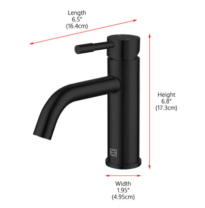 Victor Single Hole Single Handle Bathroom Faucet in Matte Black
