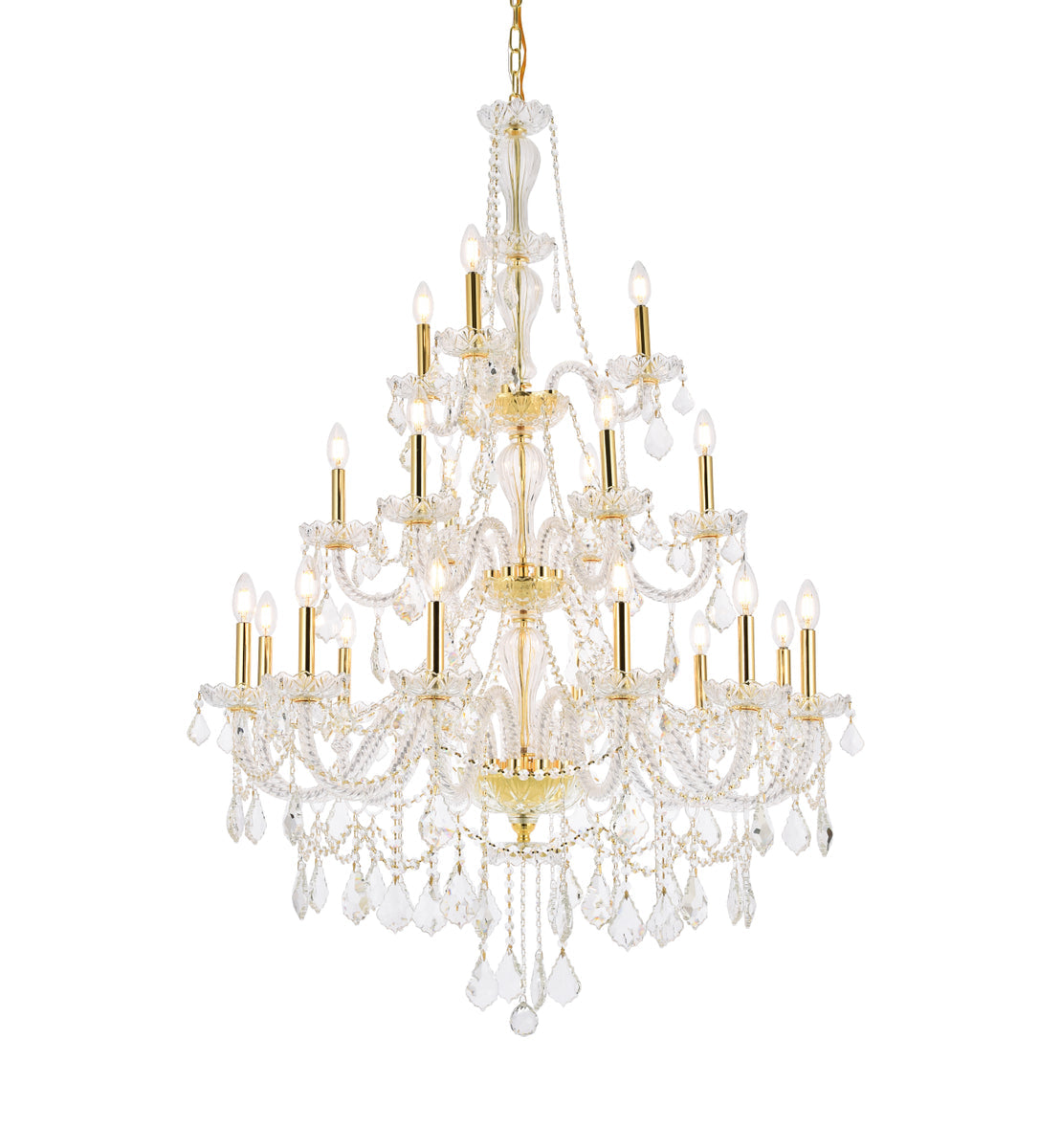 Giselle 21 light Gold Chandelier Clear Royal Cut Crystal