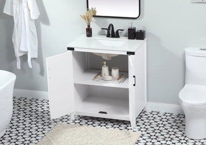 30 inch Single bathroom vanity in white