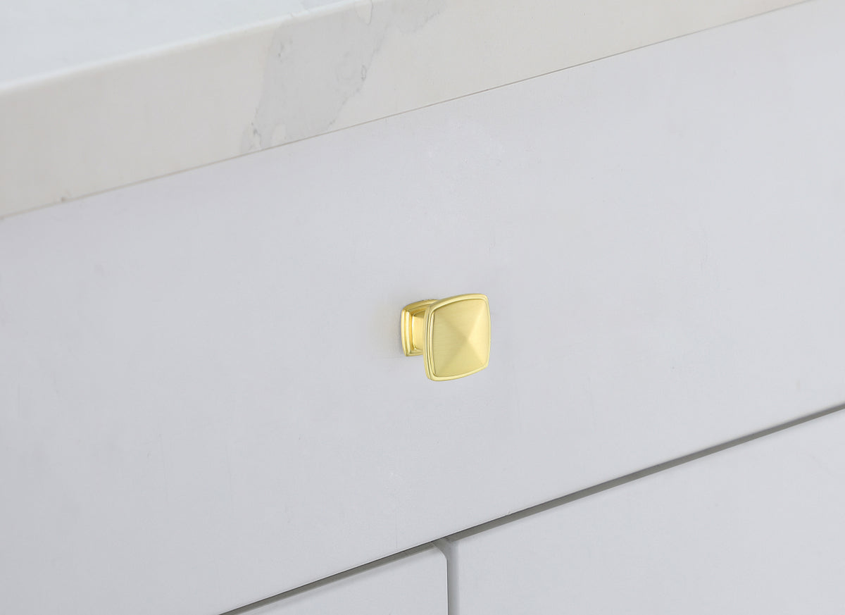 Marcel 1.2" Brushed Gold Square Knob Multipack (Set of 10)